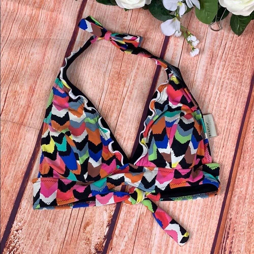 Profile Gottex Sexy Rainbow Halter Bikini Top 1534